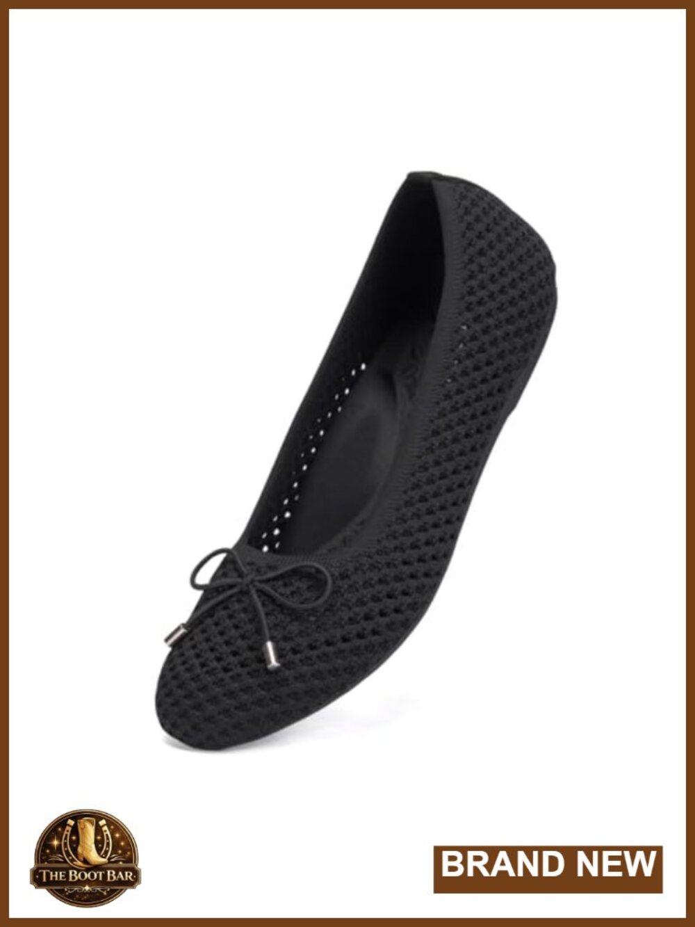 Women's Mesh Ballet Flats with Bow-Knot Foldable Dressy Shoes